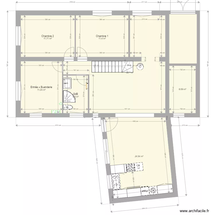 Agrandissement DPE. Plan de 