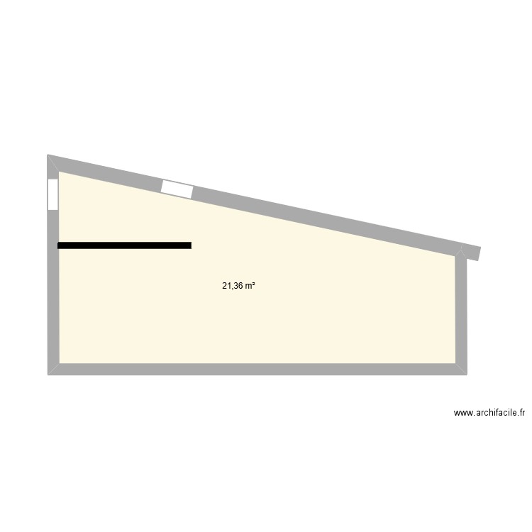 coupe grenier. Plan de 1 pièce et 21 m2