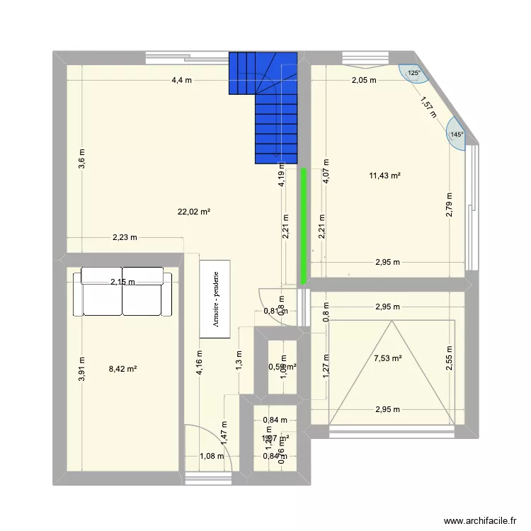 maison-rdc-2. Plan de 6  et 51 m²