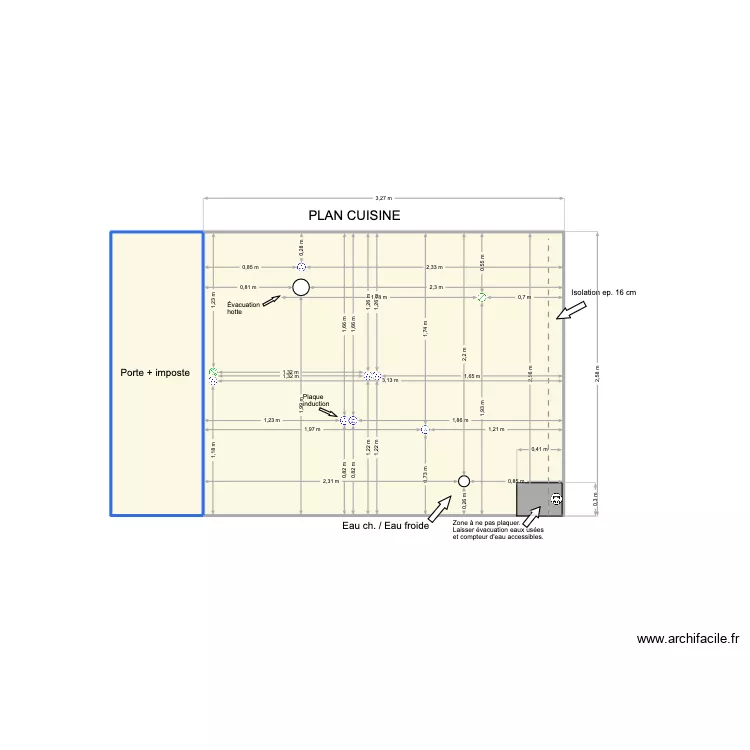 Plan cuisine. Plan de 