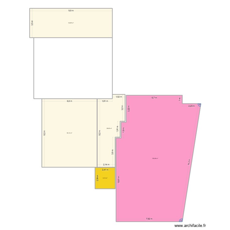 Maison et Terrasses. Plan de 0 pièce et 0 m2