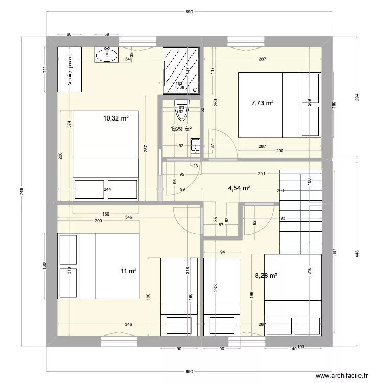 Etage bourglastic wc Etage plus douche . Plan de Etage bourglastic wc Etage plus douche . Plan de