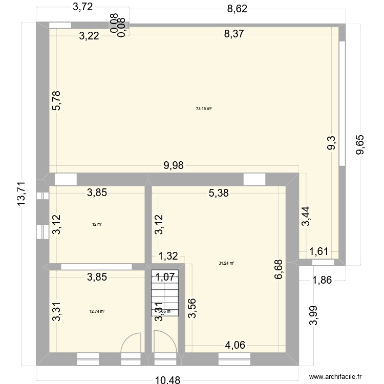 B&eacute;zi-maisonetgrange-RDC-actue. Plan de 0 pièce et 0 m2