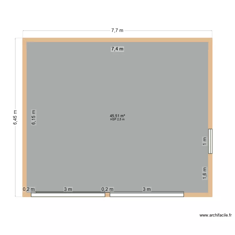 Plan de masse garage. Plan de 1  et 46 m²