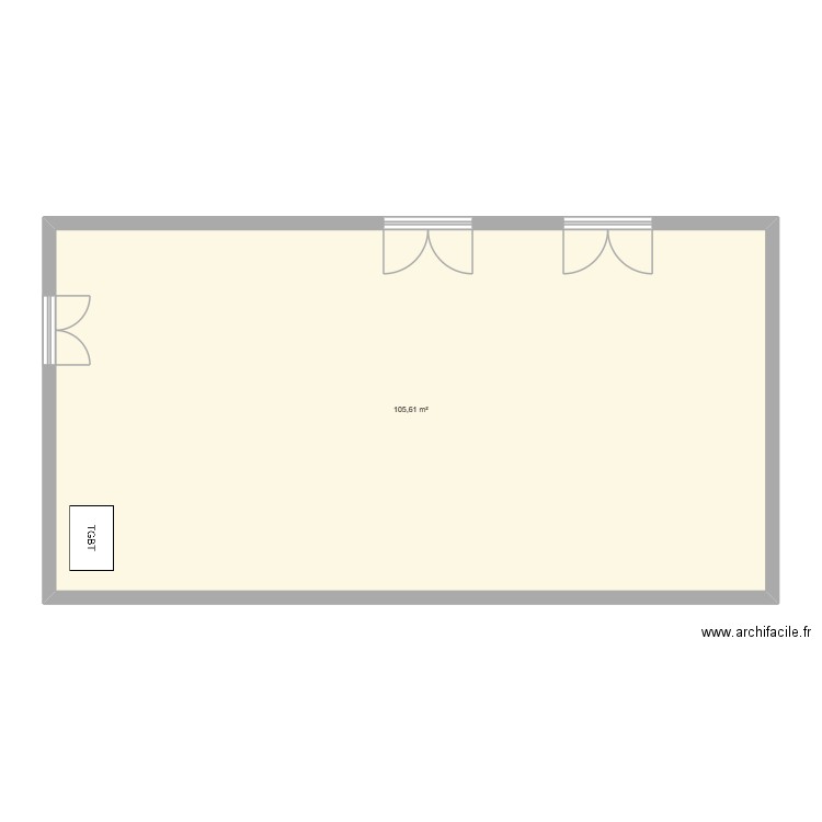 Atelier. Plan de 1 pièce et 106 m2