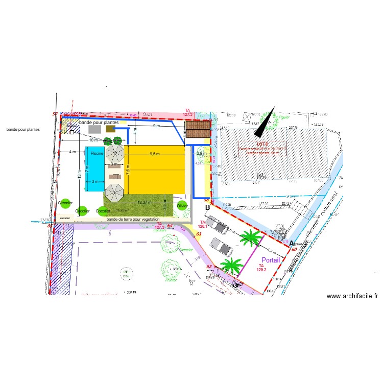 Plan de masse jardin. Plan de 0 pièce et 0 m2