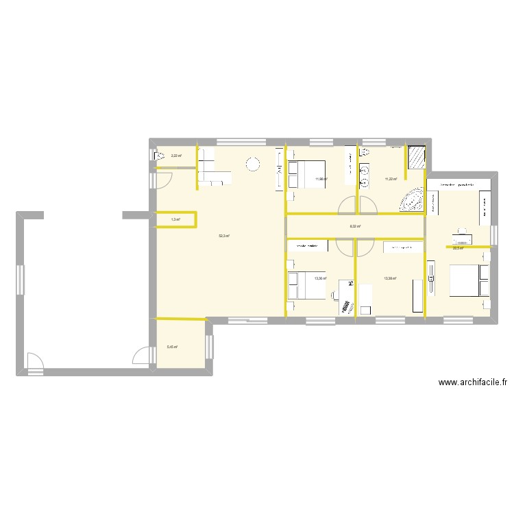 maison. Plan de 10 pièces et 142 m2