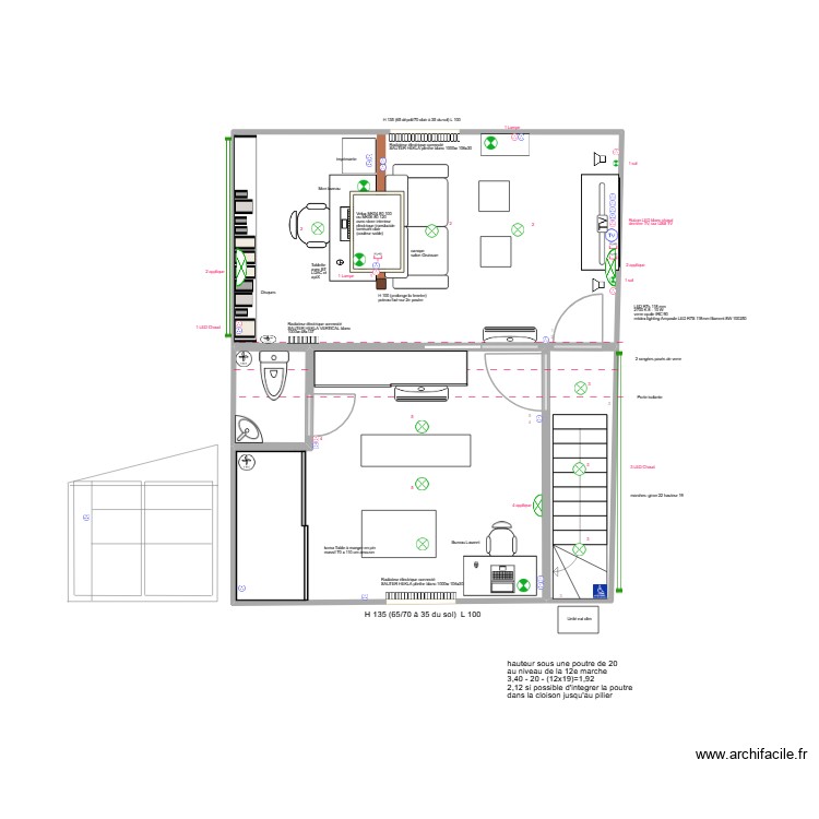 Bureau/Salon. Plan de 0 pièce et 0 m2 Bureau/Salon. Plan de 0 pièce et 0 m2
