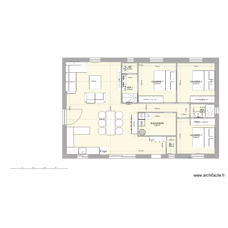 palou. Plan de 9  et 138 m²