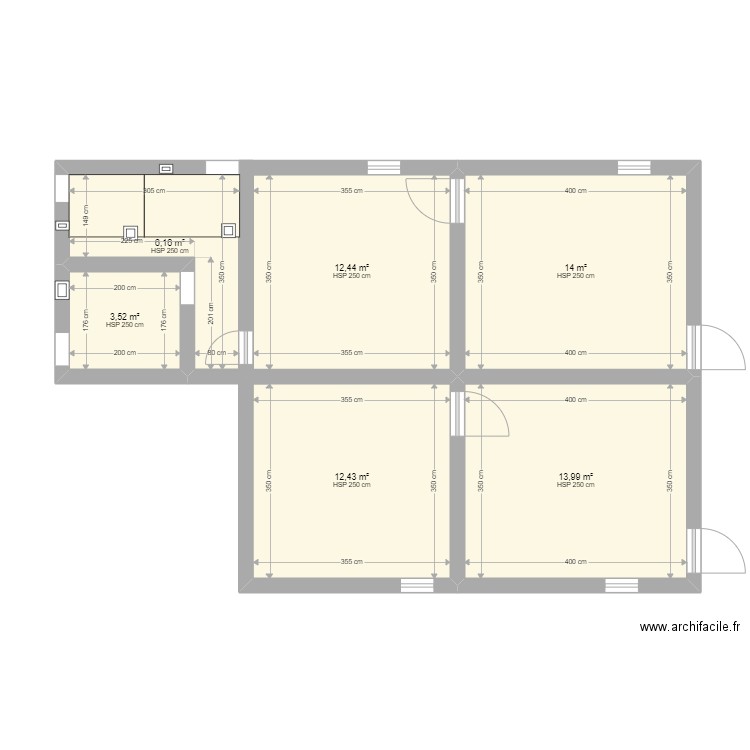 Plan_Maison_m2096b4. Plan de 6 pièces et 63 m2