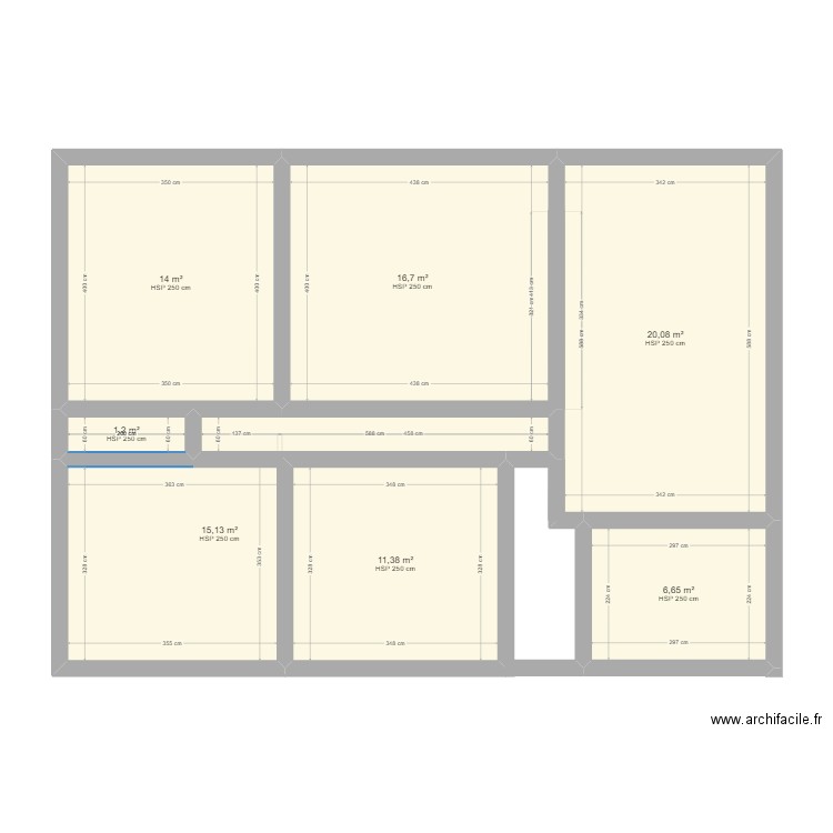 maison rdc1. Plan de 7 pièces et 85 m2