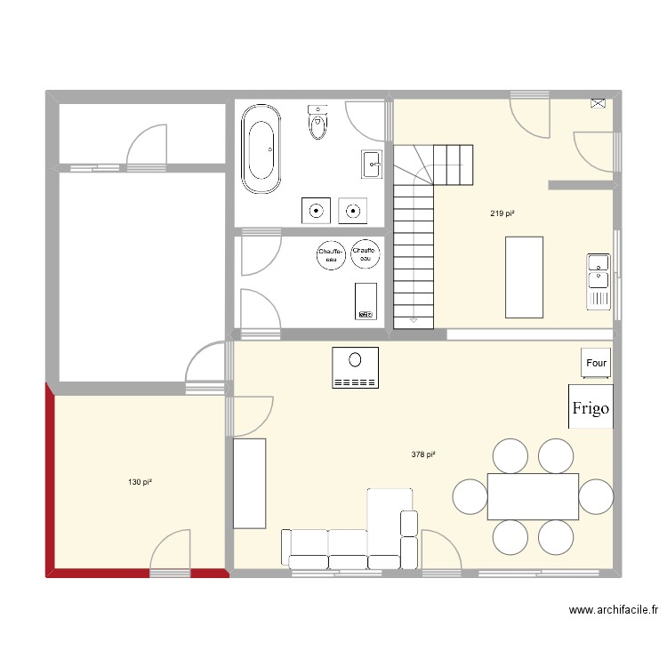Crique3. Plan de 3 pièces et 68 m2