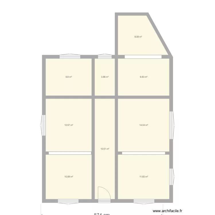 MORINIE. Plan de 18  et 180 m²