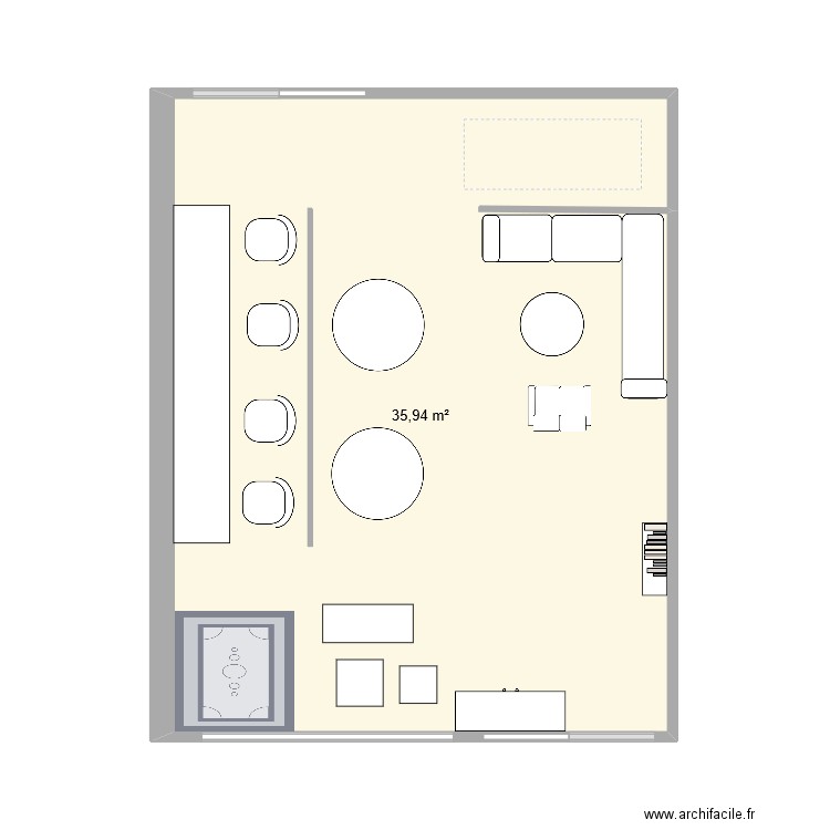 espace parents 2. Plan de 1 pièce et 36 m2