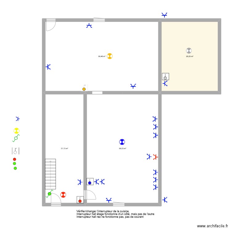 Véro rez. Plan de 4 pièces et 177 m2