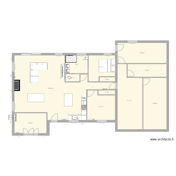 Senouillac v5 sylvie. Plan de 12 pièces et 162 m2