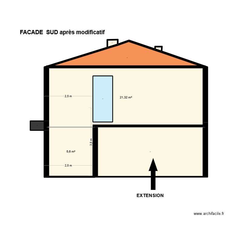 DP 04 CAPO PLANS FACADES SUD après modificatif. Plan de 18 pièces et 96 m2