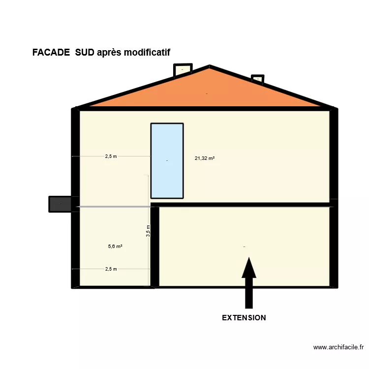 DP 04 CAPO PLANS FACADES SUD apr&egrave;s modificatif. Plan de 
