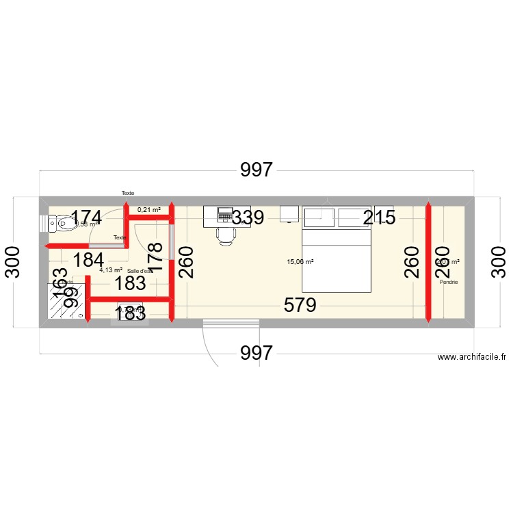 Poulailler actuel - 27 avril 25. Plan de 6 pièces et 24 m2