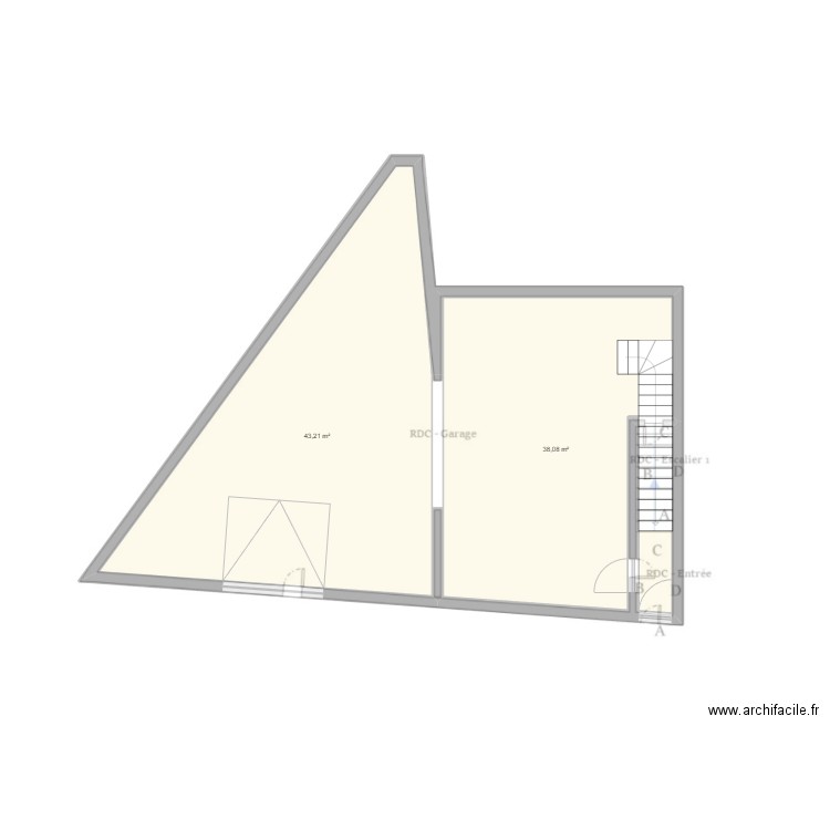 Maison - garage. Plan de 0 pièce et 0 m2