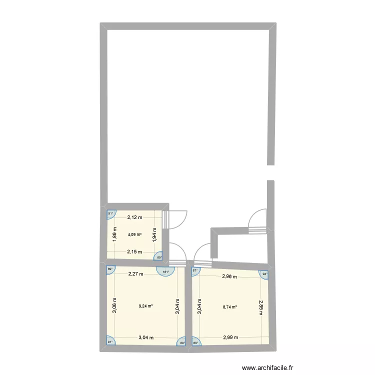 urrugne 1. Plan de 3  et 22 m²