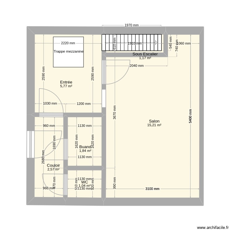 Plan initial RDC. Plan de 0 pièce et 0 m2