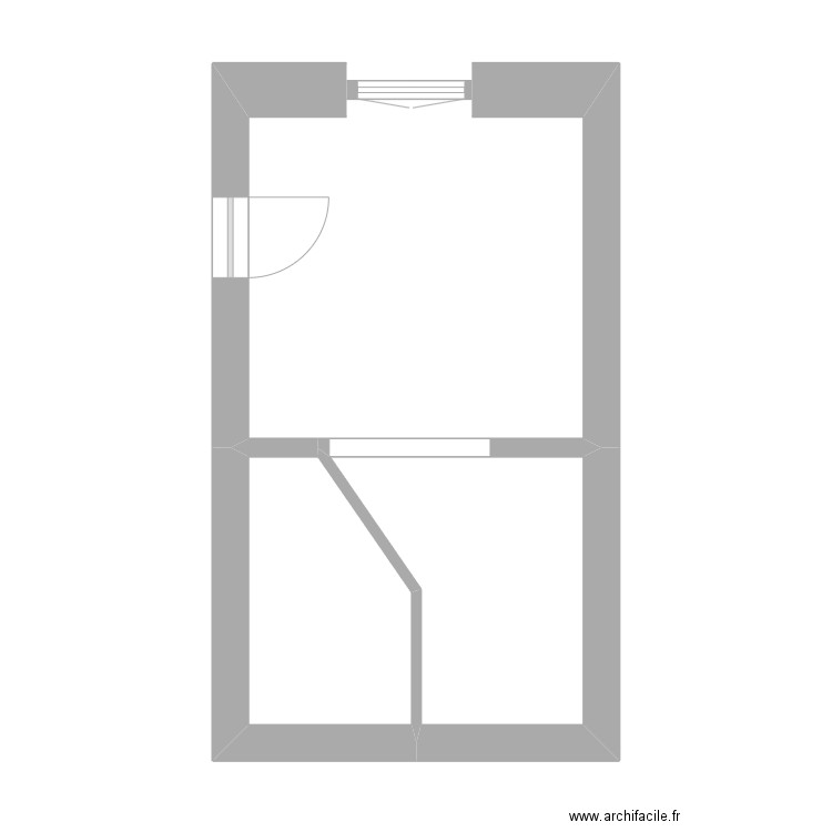 PLAN EXISTANT. Plan de 3 pièces et 25 m2