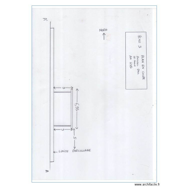 ROUSSEL PLAN DE COUPE. Plan de 0 pièce et 0 m2
