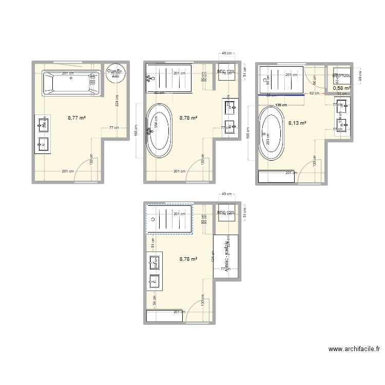 Gerard Coindreau. Plan de 5 pièces et 35 m2
