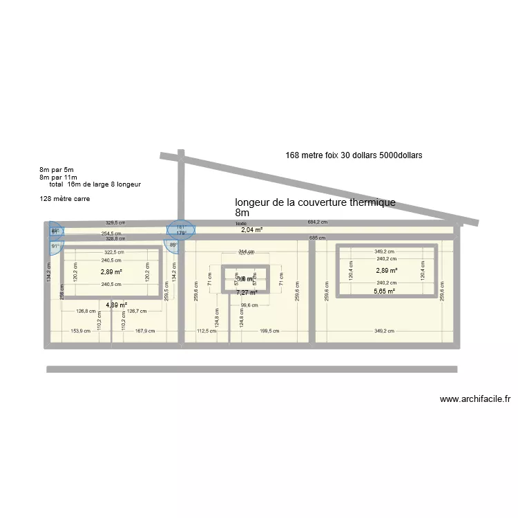 facade devant. Plan de 