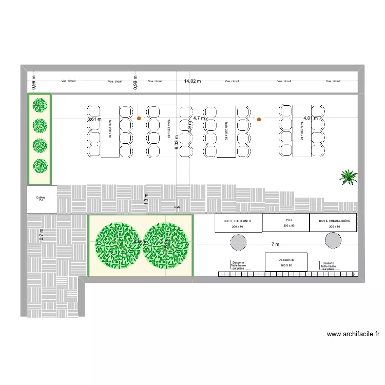 Panorama 3 - CD- 50 PAX soir&eacute;e. Plan de 2  et 15 m²