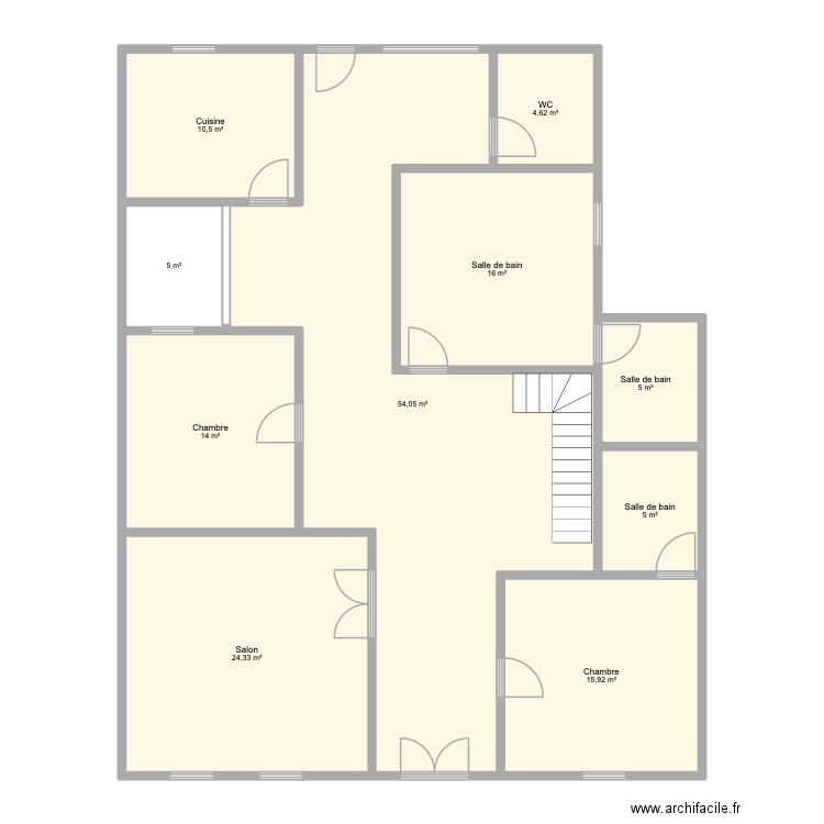 modiou diabé. Plan de 10 pièces et 154 m2