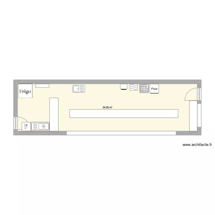 guinguette du caroux. Plan de 1 Pièce et 35 m²