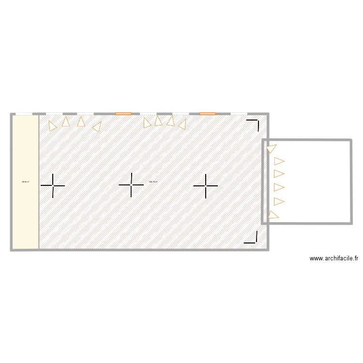 E. Mame. Plan de 2 pièces et 266 m2