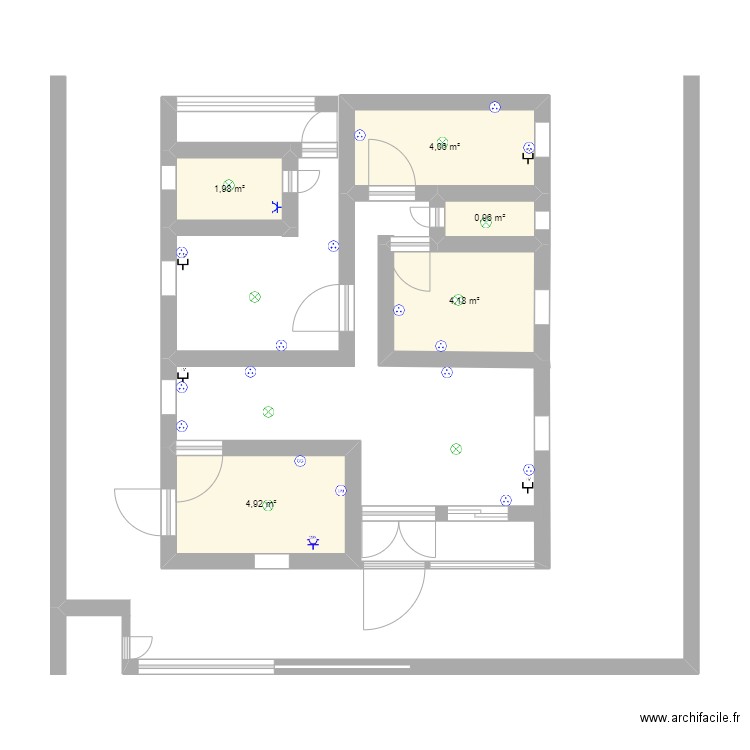 rochelectr. Plan de 5 pièces et 16 m2