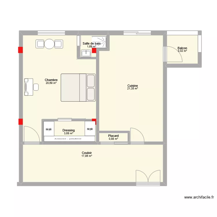 MASTER ROOM 2. Plan de 7 et 69 m² MASTER ROOM 2. Plan de 7 et 69 m²