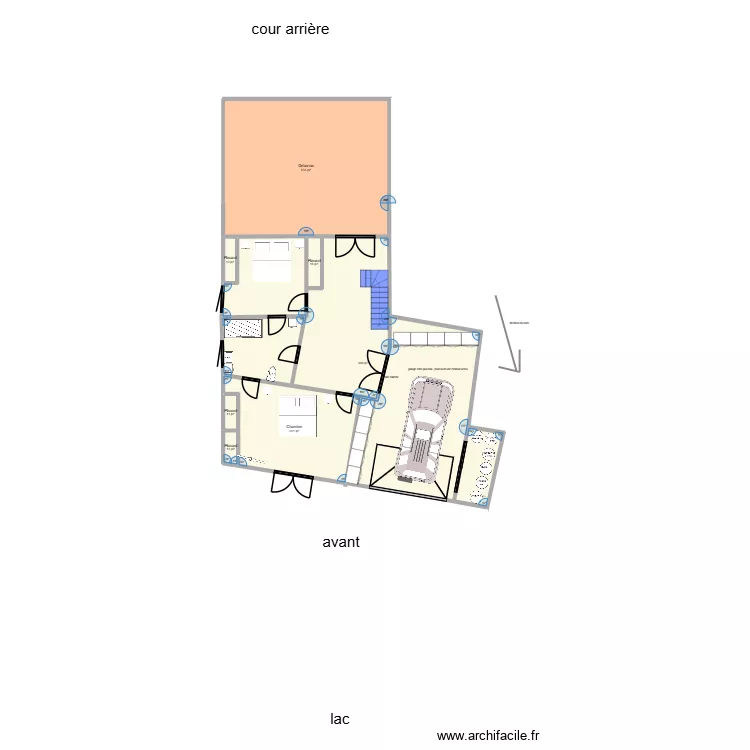 maison emprise max 4 chambre+2 bain. Plan de 20  et 482 m²