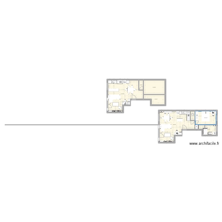 privé2bis. Plan de 8 pièces et 101 m2