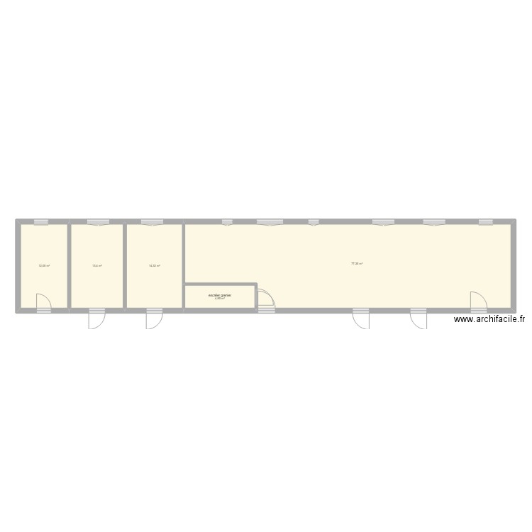 Projet Arts plastiques avant travaux. Plan de 5 pièces et 122 m2