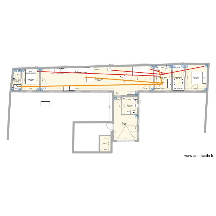 VMC. Plan de 9 pièces et 102 m2