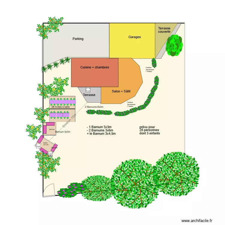 Maison Eliane Jardin 15. Plan de 1  et 91 m²