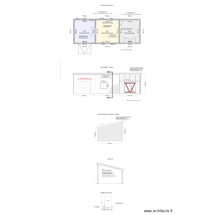 Nouvelle Cabane à sucre Joel 14/04/2024 opt porte garage + 3 fenêtres 48x48 mirroir. Plan de 3 pièces et 58 m2