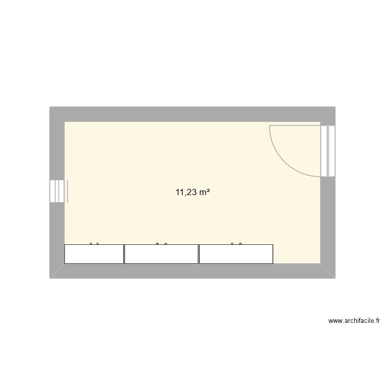 Abri de jardin. Plan de 1 pièce et 11 m2