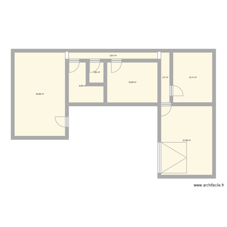 maison 2. Plan de 8 pièces et 86 m2