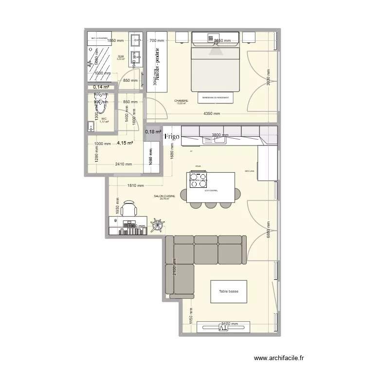 APPART VINVIN. Plan de 7 et 51 m² APPART VINVIN. Plan de 7 et 51 m²