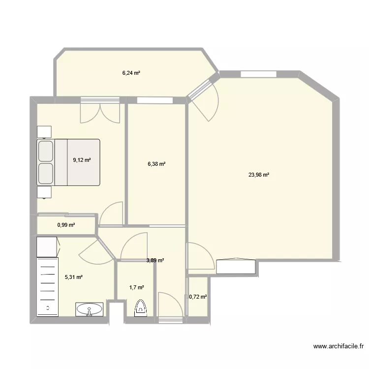 Charenton modif. Plan de 9  et 58 m²