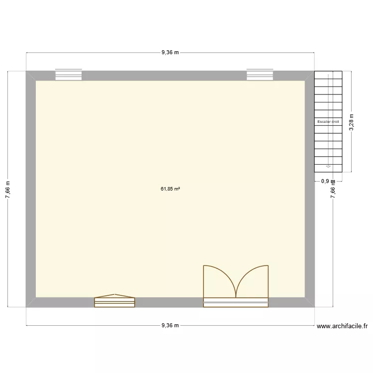 3D maison Apres sans terasse grand baie vitrée. Plan de 3 et 185 m² 3D maison Apres sans terasse grand baie vitrée. Plan de 3 et 185 m²