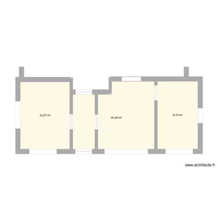 Projet 2 extension maison Sancourt. Plan de 3 Pièces et 35 m²