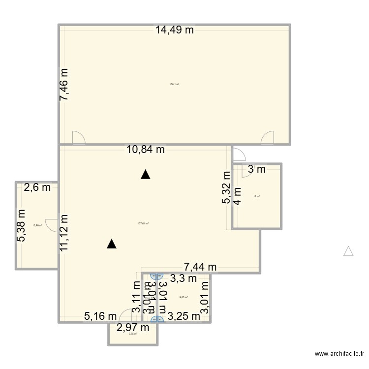Plan prod on line. Plan de 7 pièces et 258 m2
