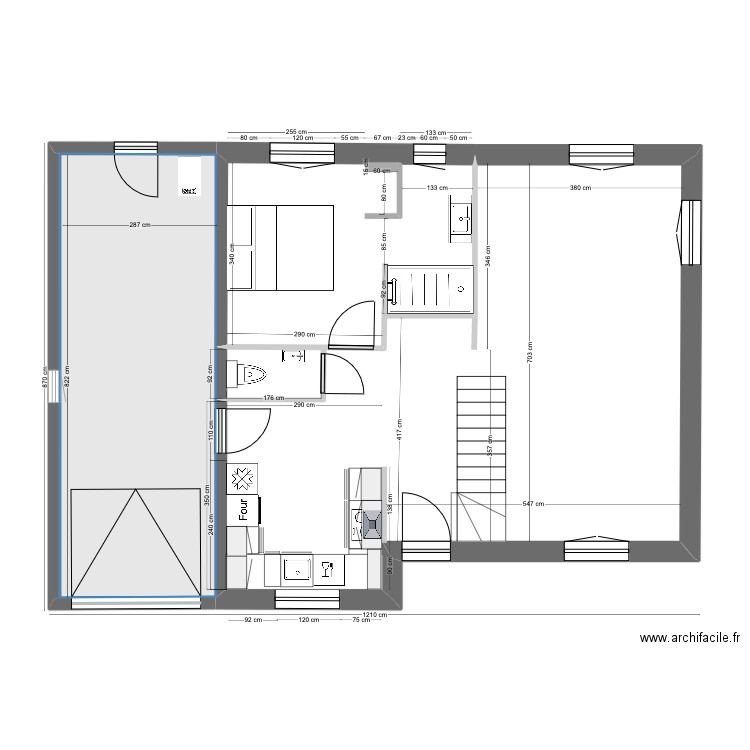 Grèbes 27 - RdC - Cdif. Plan de 3 pièces et 85 m2